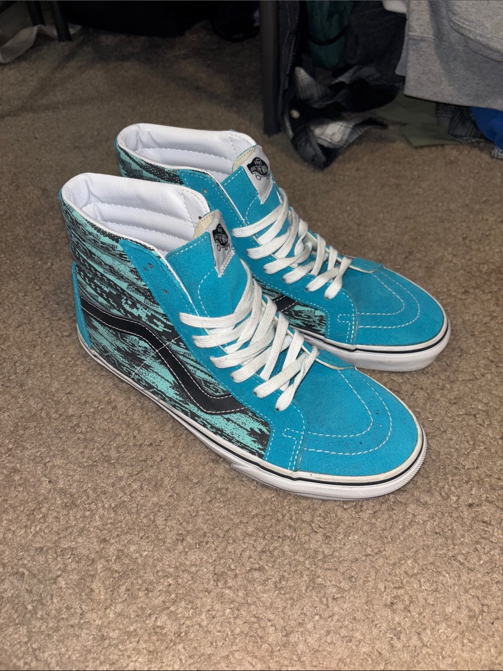 Vans Turquoise Black High-Top Sneakers